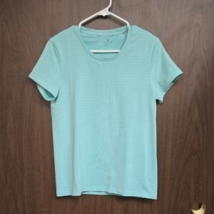 Tuff Athletics Size M Aquamarine Crew Neck Athletic T-Shirt